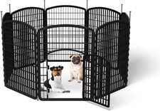 8 Panels Metal Dog Playpen Pet Fence Exercise Pen 37" Height Heavy Duty Outdoor
