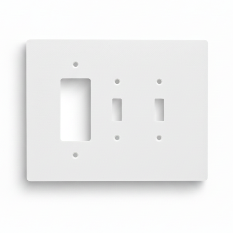 Oversize Combination Wall Plate Toggle Switch + GFCI Cover 6x8 in. Jumbo 3-Gang