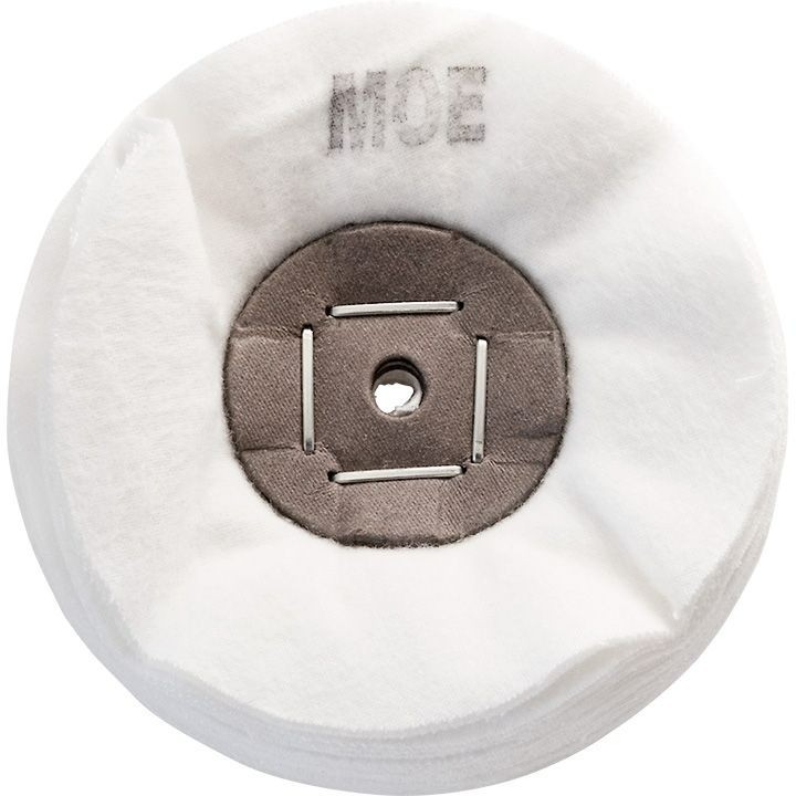 Disque de polissage flanelle blanche Merard Ø 100 mm doux pour lustrage miroir haute brillance