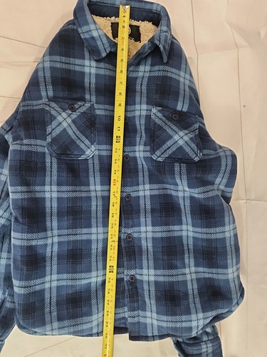 Chaqueta camisa vintage resistente a la intemperie para hombre talla L, carcasa de franela, forro polar, azul - Imagen 23 de 23