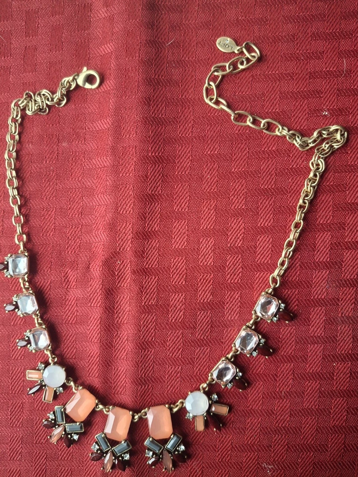 Loft Rubí + Piedras Color Naranja Distintivo Collar Cadena Oro 21 pulgadas Foto 2 de 2