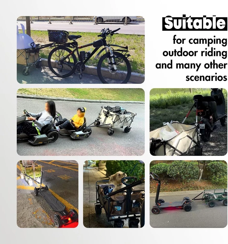 自行车拖车连接器,便携式折叠自行车拖车带快速释放蛤蜊 — 第 3/4 张图片