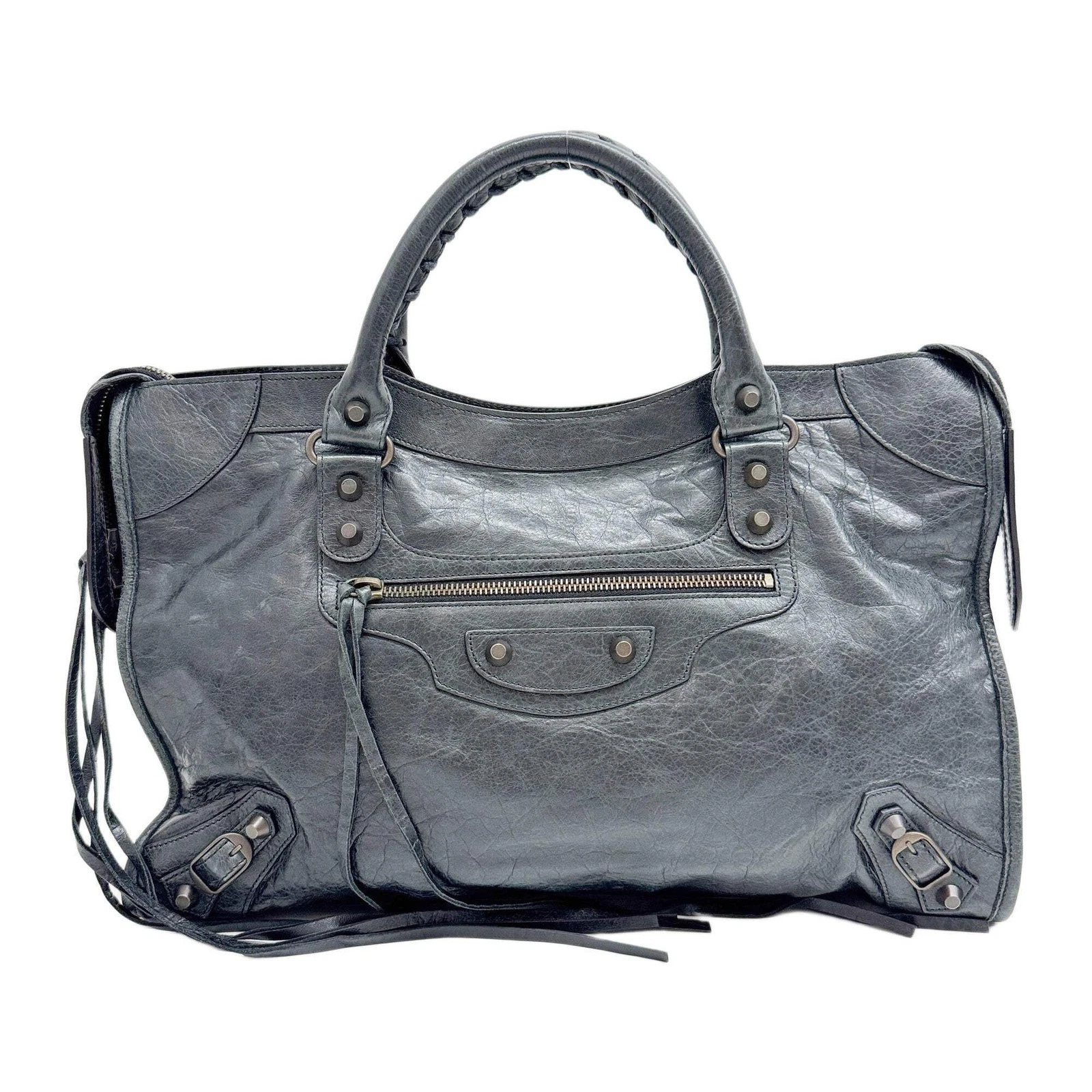 Balenciaga — BALENCIAGA Le City Black Leather Handle Bag