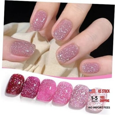 Reflective Glitter Gel Nail Polish Holographic Colorful Glitter Spring Pink