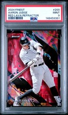 2024 TOPPS FINEST RED LAVA REFRACTOR #200 AARON JUDGE 1/5 PSA 9