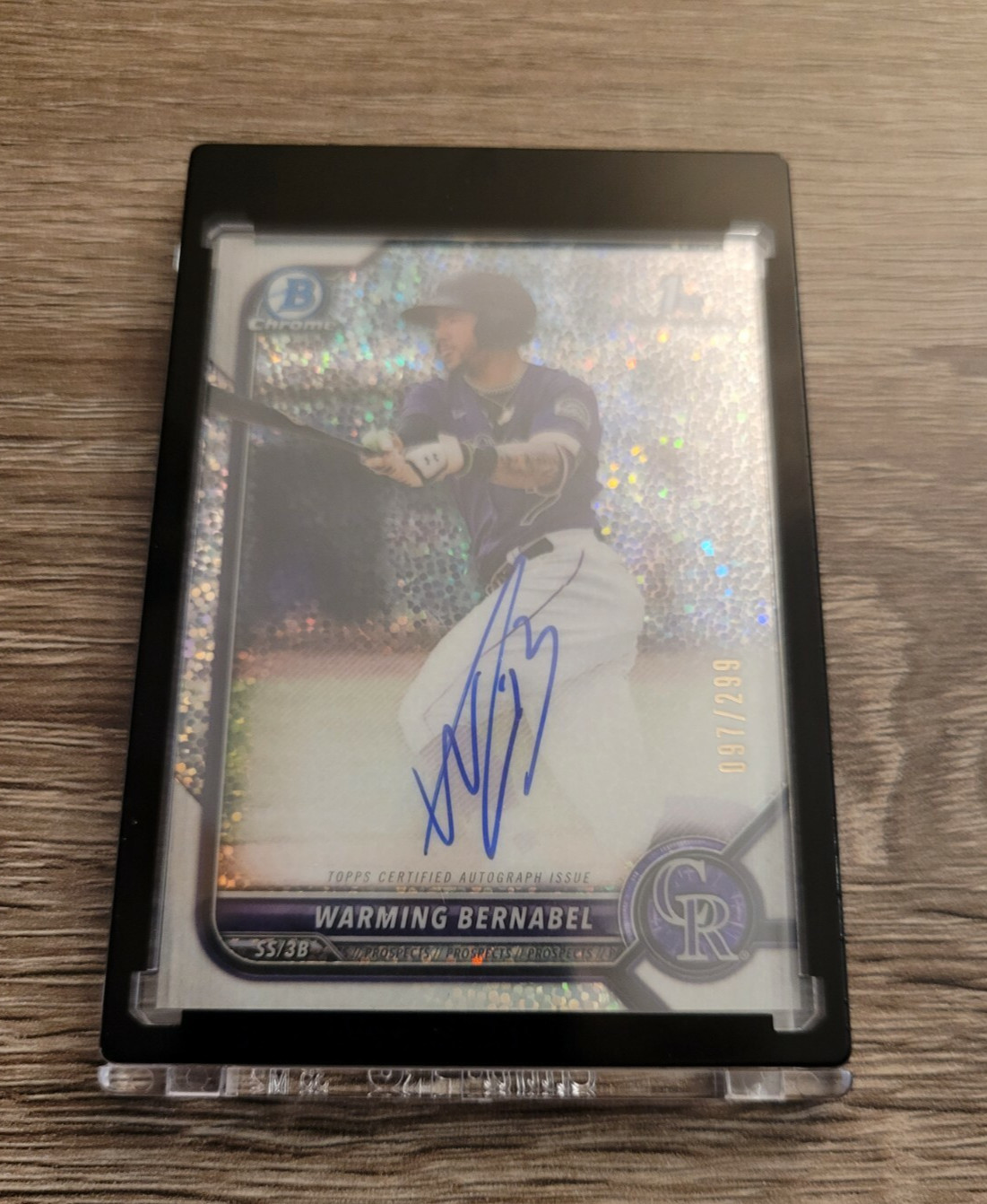 Warming Bernabel 2022 Bowman Chrome 1st Autograph Speckle 97/299 Rockies Auto SP