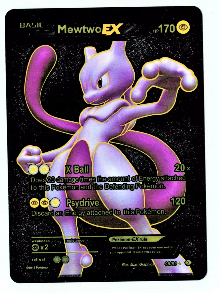 Pokemon Mewtwo EX HP 170 Black Foil Fan Art Card 98/99