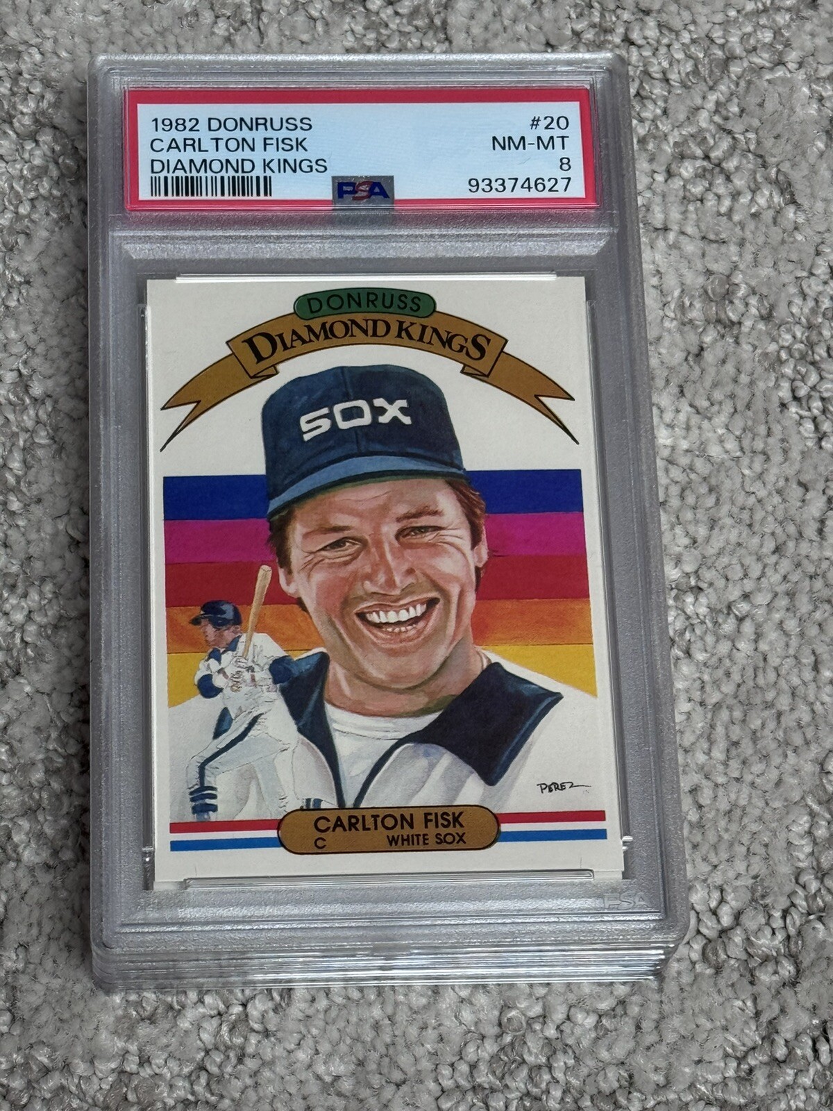 PSA 8 BASEBALL CARD 1982 DONRUSS CARLTON FISK CHICAGO WHITE SOX DIAMOND KINGS