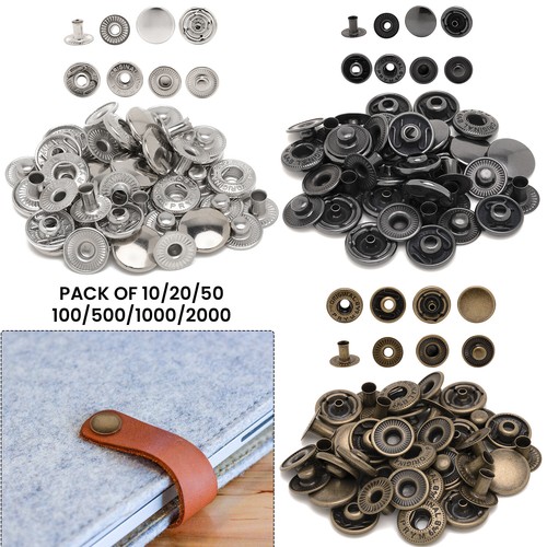 PRYM Brass S Spring Press Studs Snap Fasteners 10-2000pcs for Leather Clothes