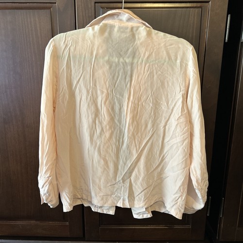 Oleg Cassini Vintage Silk Button Up Shirt Light Pink 8 - Picture 11 of 12
