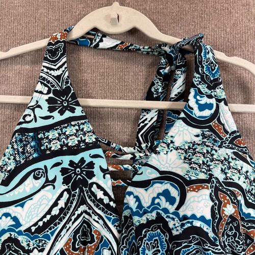 Swim By Cacique Tankini Top Womens 18 Tropical Built Bra No Wire Modest Halter - Picture 3 of 11
