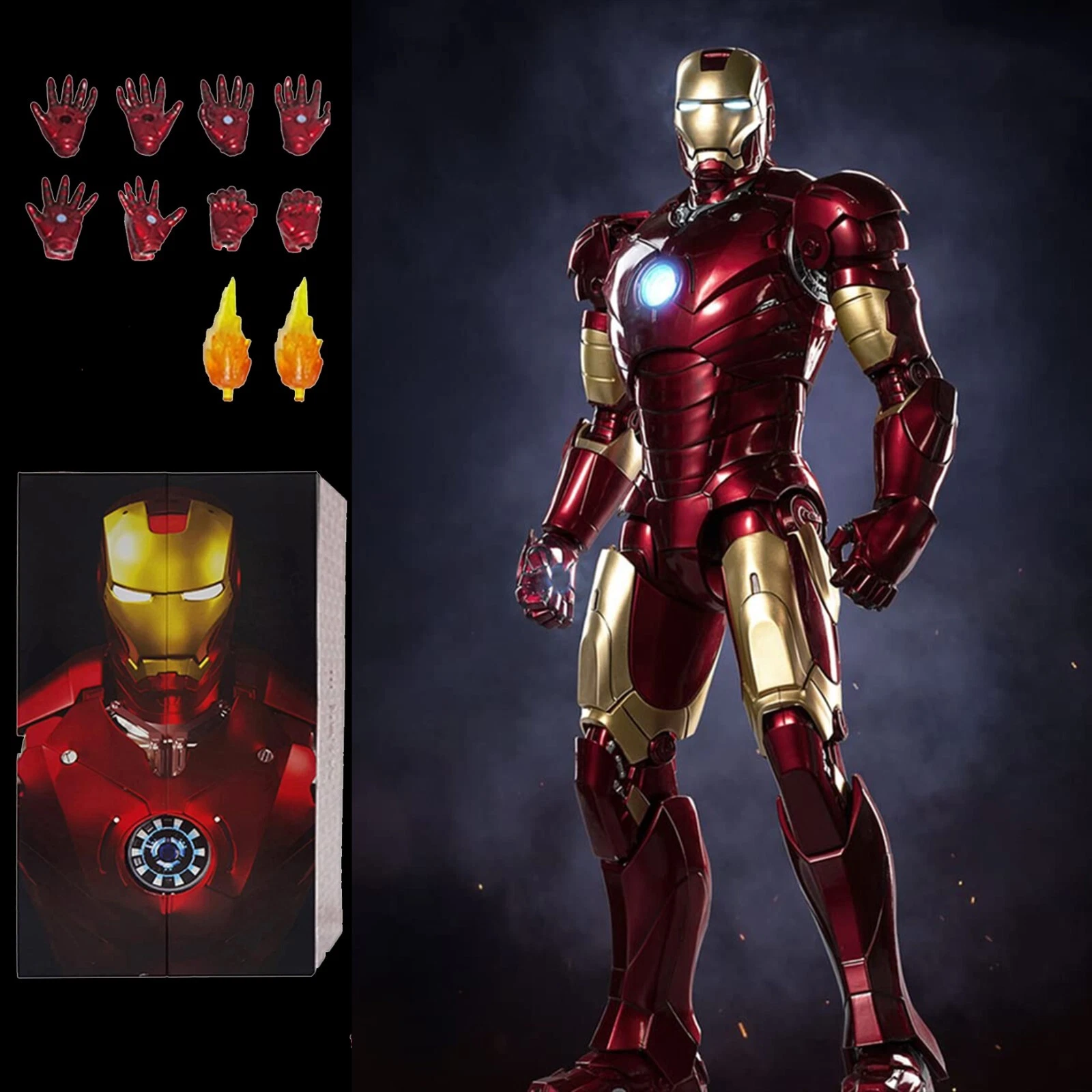 Marvel Avengers Iron Man Mark 3 MK3 Ironman Toy LED Light Action Figure Model - product detail image 1