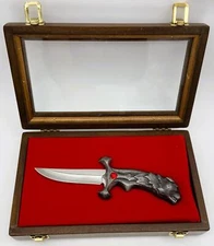 Michael Ricker Pewter Mountain Lion Knife in Wood Case, #38 of 1000, Free Ship