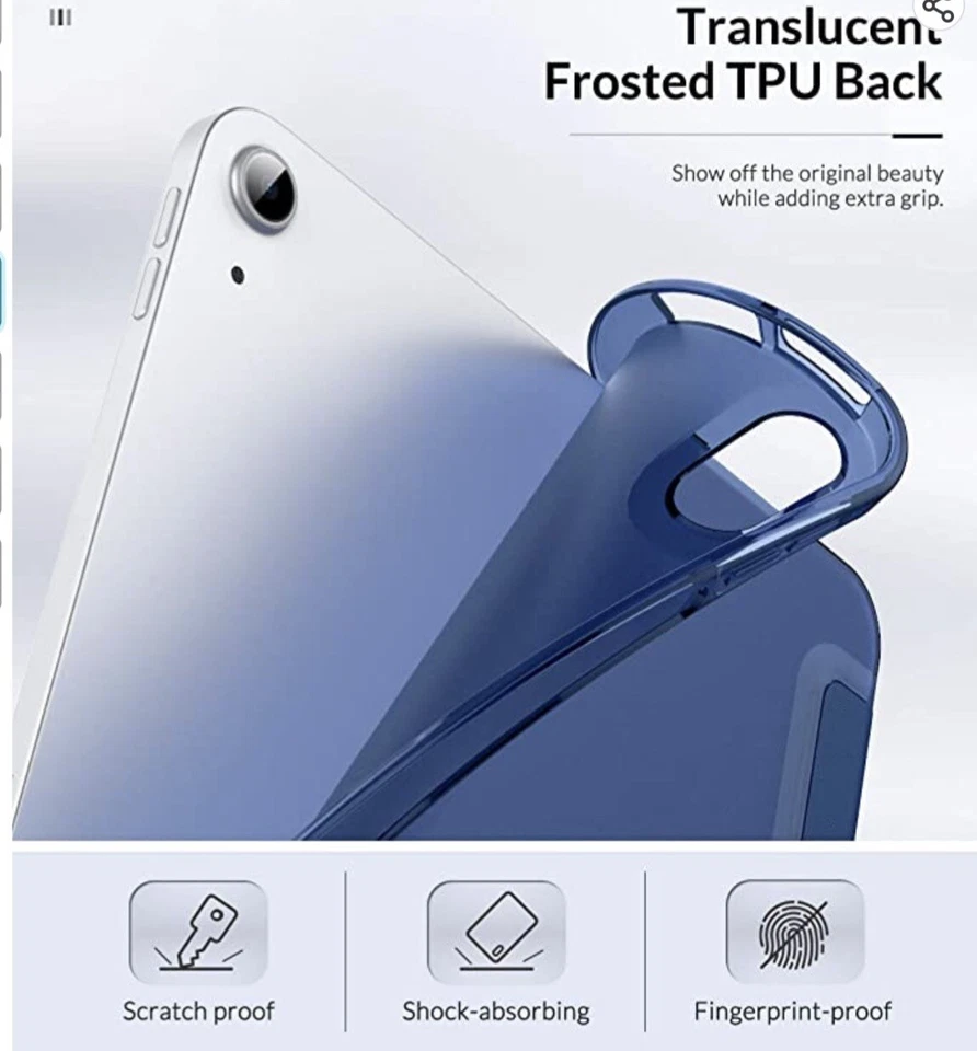 Moko - Case for Apple iPad Air 10.9" 2022/2020 Slim Trifold Cover - Navy Blue - Image 4 of 4