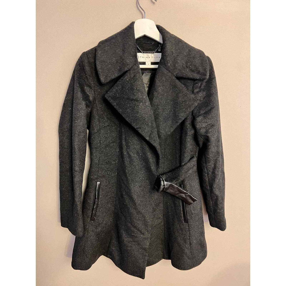 Trina Turk Wool Belted Coat Size