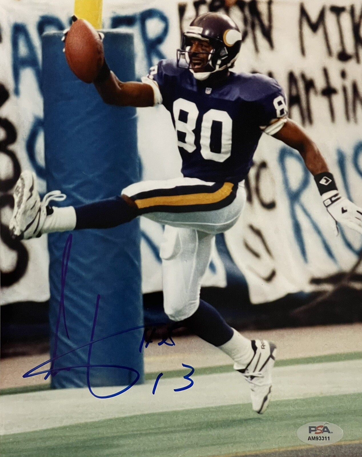 Cris Carter Autographed Signed Minnesota Vikings 8x10 Photo Ohio State PSA/DNA 