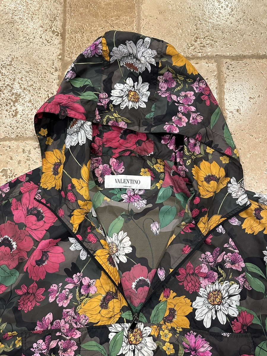 VALENTINO　コーチジャケット　カモ Valentino Floral-Camo Tech Satin Oversized Sporty Jacket