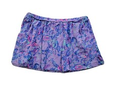 Lilly Pulitzer Fruity Monkey Skirt Girls XL 12-14 Purple Pull-On Read