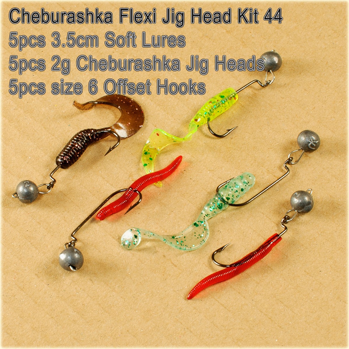 15 pack Cheburashka Cheb Ball Sinker Flexi Jig Head Kit Soft Lure