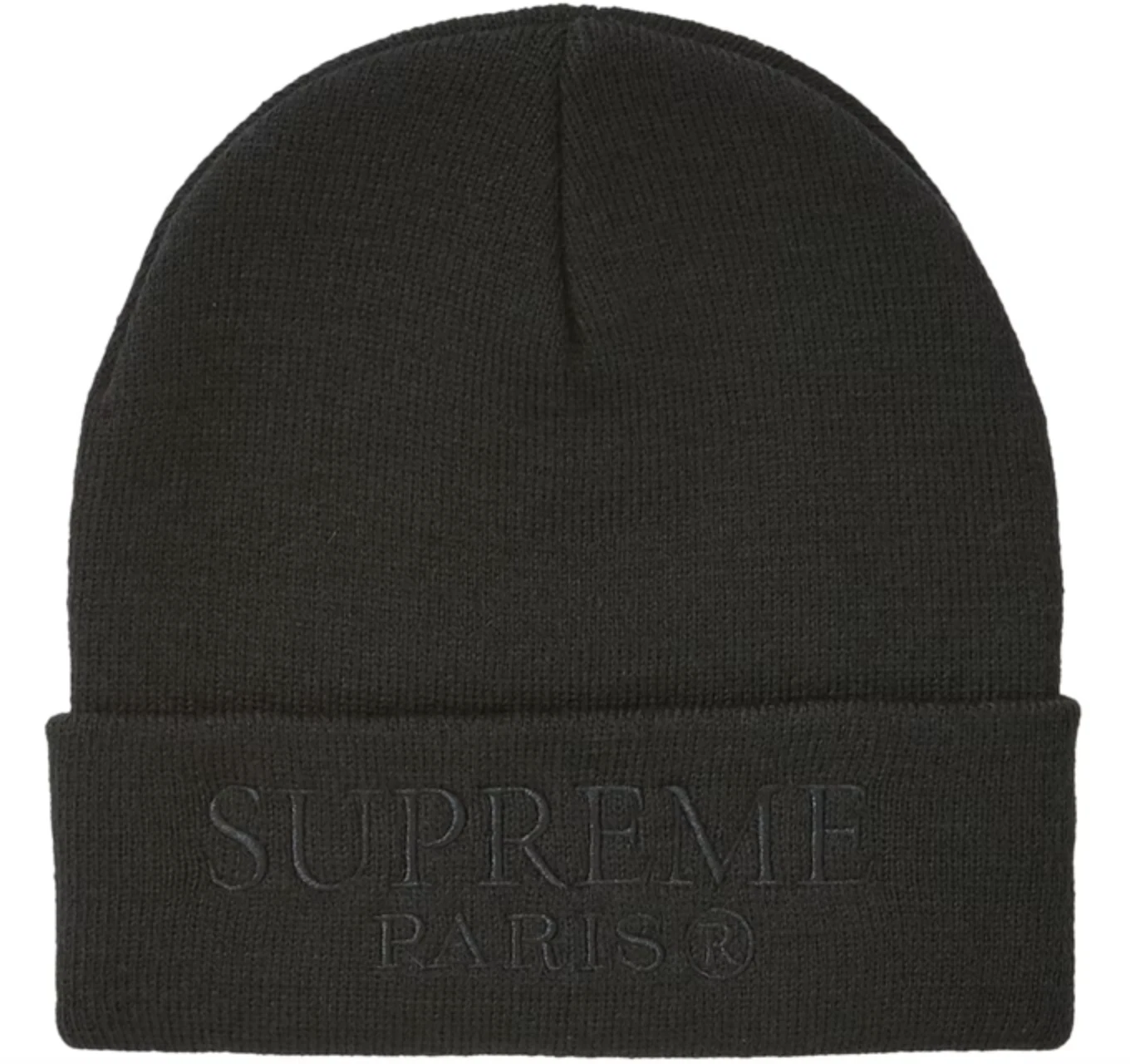 NEW Supreme Tonal Logo Beanie Black SS19 one size paris