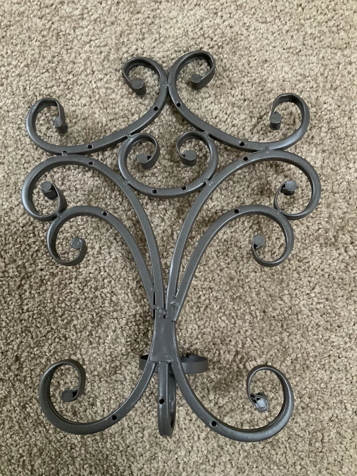 (2) Arandela de parede marrom ornamentada TOSCANA 14" suporte de vela de ferro para pilar 3" - Imagem 2 de 4