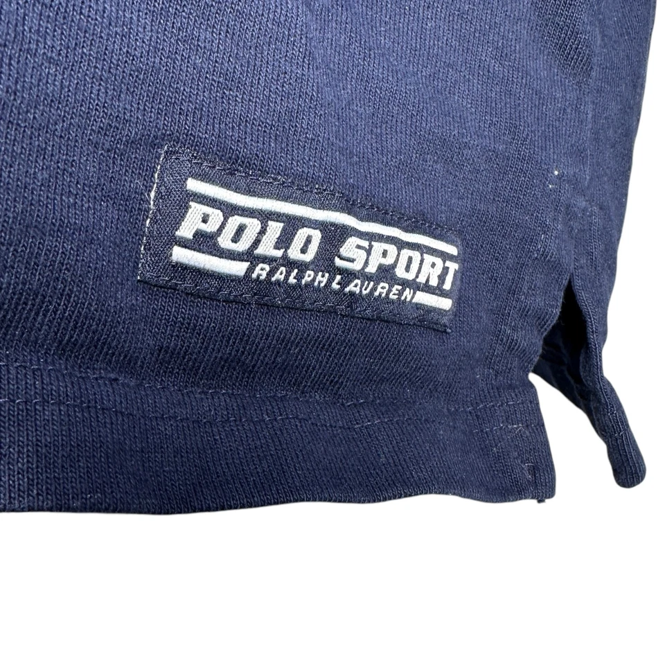 Sudadera deportiva polo vintage Ralph Lauren para hombre mediana azul naranja a rayas años 90 Foto 4 de 4