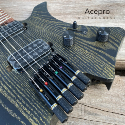 Acepro Pro Headless Electric Guitar Jumbo Stainless Steel Oblique