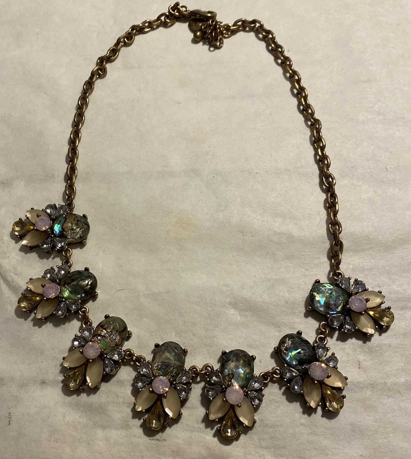 icing statement necklace multiple rhinestone ston… - image 1