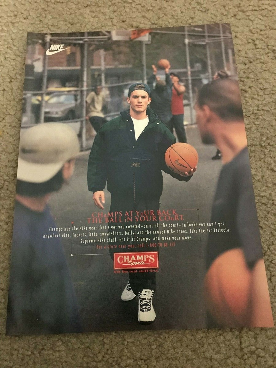 Vintage 1995 NIKE AIR TRIFECTA Basketball Shoes Poster Print Ad