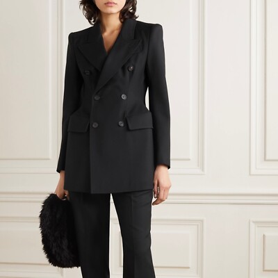 BALENCIAGA Hourglass Wool Twill Double Breasted Blazer