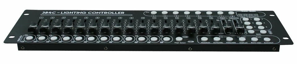 E-Lektron C-384C DMX Controller 24x 16-Kanal Licht Steuerpult Lichtsteuerung 19" - Bild 2 von 4