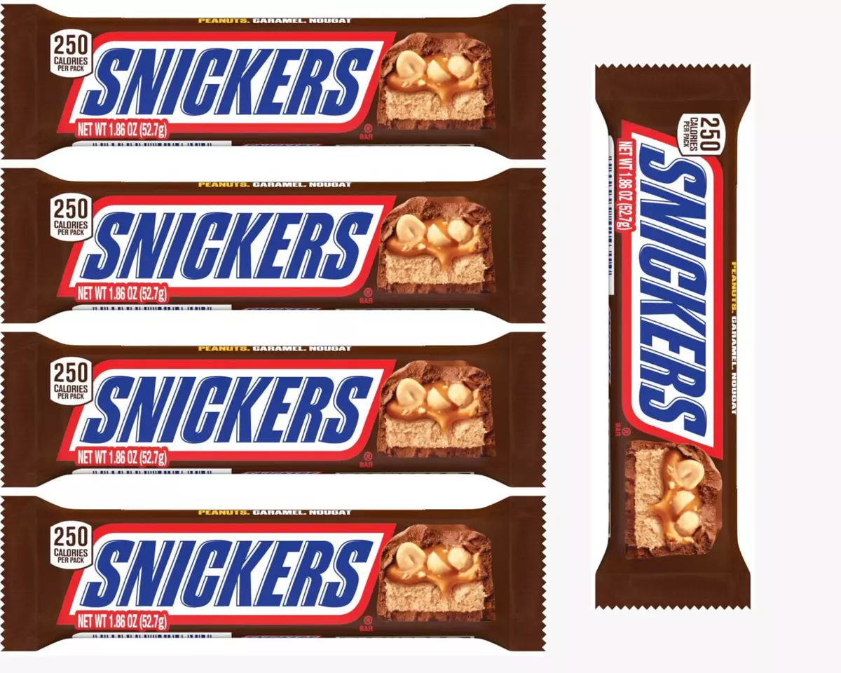 Snickers Full Size Chocolate Candy Bar - 1.86 oz Bar 5 Pack - Fresh Free  Ship