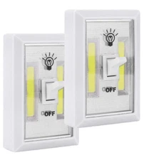 2 PACK COB LED Night Light, 200 Lumen Emergency Switch Cordless
