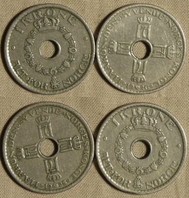 Norway : Lot 2 Coins 1 Kr 1925 + 1926 # 385 VF-XF IR352 | eBay