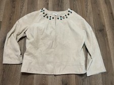 Dressbarn Jacket, Women's Size Large, Tan, Blazer, Gems