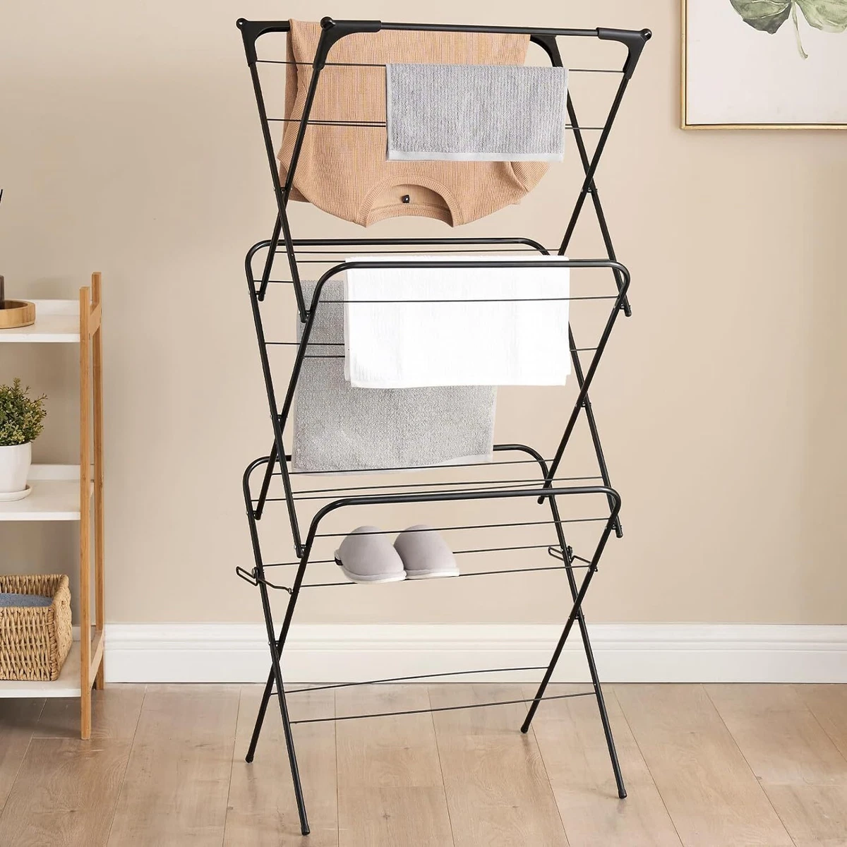 3 Tier Deluxe 14m Foldable Clothes Airer 14m Washing Line Laundry