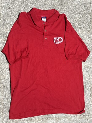RARE Nestle Kit Kat Red Polo Shirt Size L Large