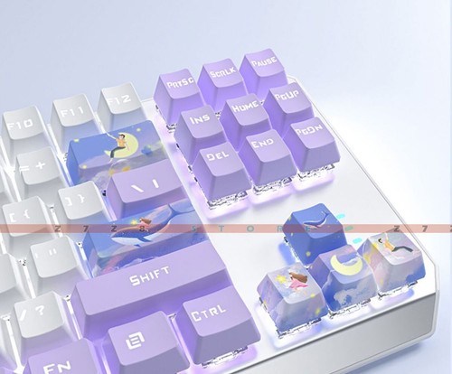 mechanical keyboard 87 keys custom girls computer wired gaming backlit keyboard - Picture 2 of 9