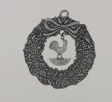 Delaware Ornament - Merry Christmas - Wreath with Blue Hen