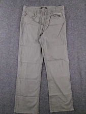 Rewash Pants Women Small Gray Straight Work Causal Drawstring Lagenlook Raw Hem