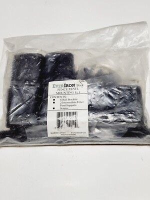 Everiron Black Fence Panel Mounting Kit