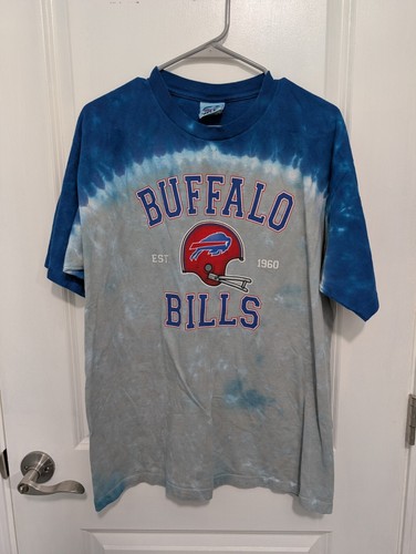 Buffalo Bills Football Vtg Large Liquid Blue T-shirt Tye Dye NFL
