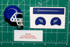 2020 XFL St Louis Battlehawks *DIECUT DECALS* for OPI Football Gumball Helmets