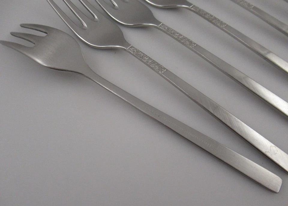 6 tenedores de cóctel LOVE STORY Viners Sheffield England cubiertos de acero inoxidable Foto 4 de 4