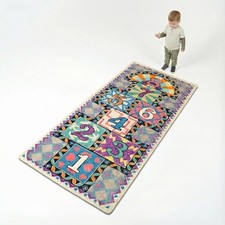 Hopscotch Rug for Kids Ultra Soft Faux Cashmere Play Mat 59"x26"
