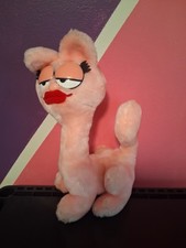 Vintage 10.5  Dakin Garfield Arlene Girl Pink Cat Stuffed Animal Plush Toy 1984