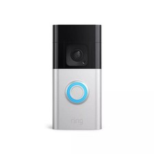 Ring Battery Doorbell Plus 1536p HD Video Satin Nickel Excellent Condition