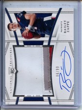 2022 Panini National Treasures #RMS-BZA Bailey Zappe Rookie Material Auto #/99