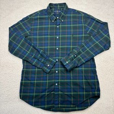 Polo Ralph Lauren Oxford Classic Fit Dress Shirt Blue Green Plaid Men's Size XL