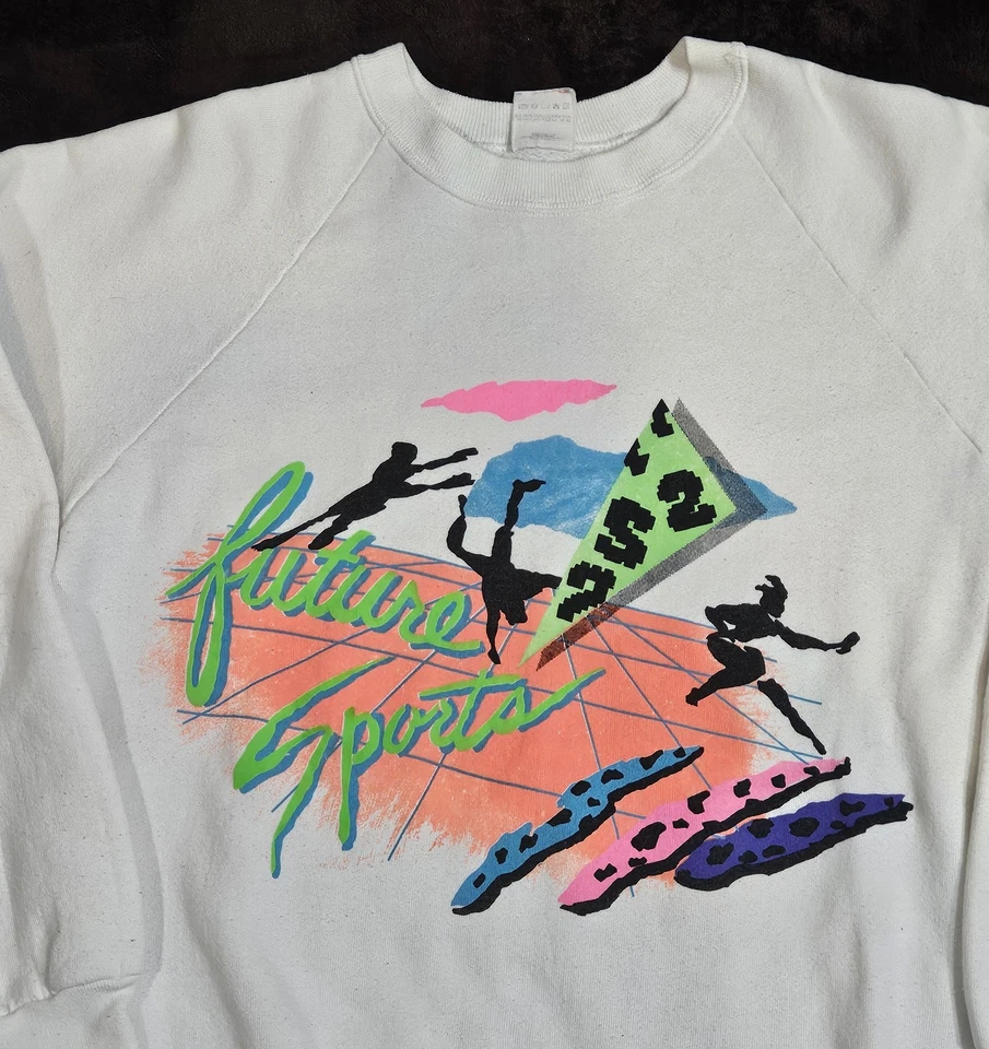 Винтажная женская толстовка 90-х Fruit of the Loom с круглым вырезом размер большой - Изображение 2 из 4